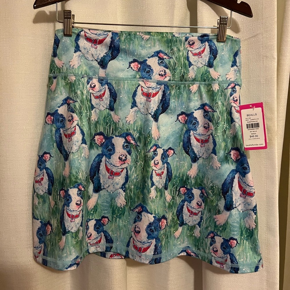 Leoma Lovegrove Dog Print Active Tennis/Golf Skirt Size M (NWT)